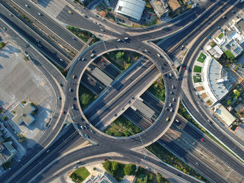 High angle view of city street