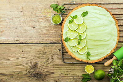 Directly above shot of food on table