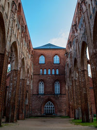 Low angle view of historical building against sky