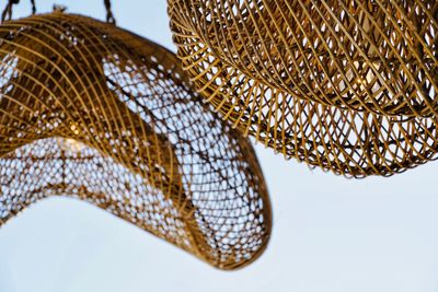 Close-up of basket lamp 