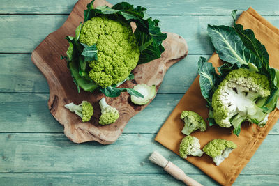 High angle view of chopped vegetables on cutting board