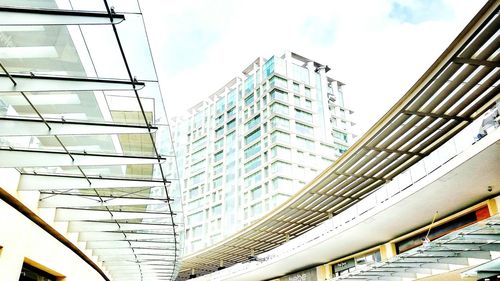 Low angle view of modern building against sky