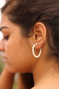 Close-up portrait of a beautiful young woman