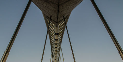 Low angle view of bridge against clear sky