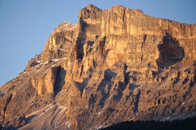 Scenic view of rocky mountains against clear sky