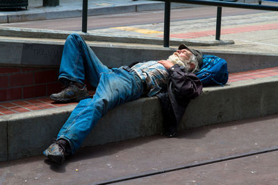 Man sleeping on street