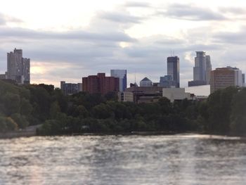 River by city against sky