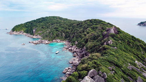 High angle view of beach