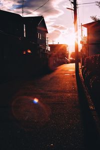 Buildings at sunset