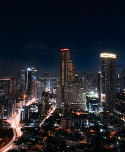 Illuminated city at night