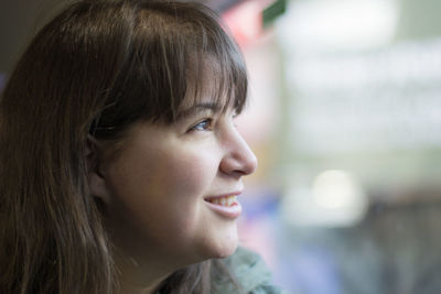 Close-up of beautiful young woman