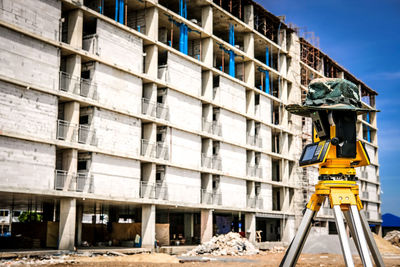 Building at construction site in city