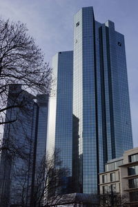 Low angle view of modern building against sky