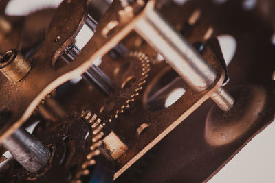 Close-up of rusty machine part