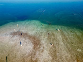 High angle view of beach