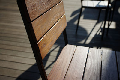 Close-up of wooden chair