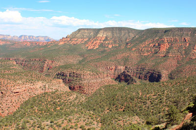 Scenic view of rocky mountains against sky