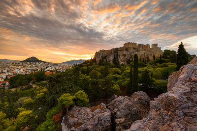 Acropolis as seen from areopagus hill early in the morning.