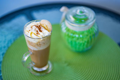 Close-up of coffee on table