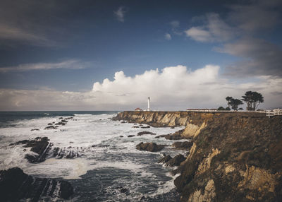 Lighthouse on the pacific coast, point arena, california