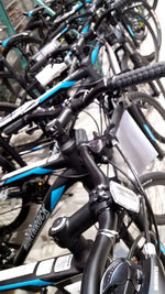 Close-up of bicycles