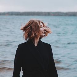 Woman looking at sea