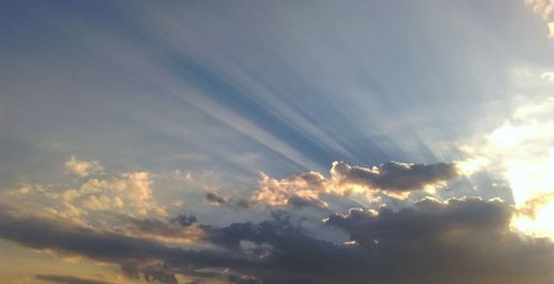 Low angle view of sky at sunset