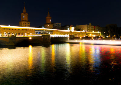 Illuminated city at night