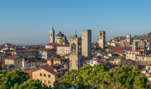 Skyline of the upper city of bergamo