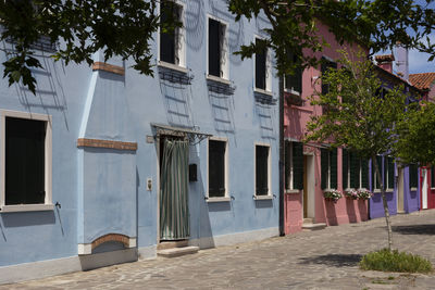 Landscape of burano with its typical colored buildings