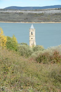 View of lighthouse at seaside