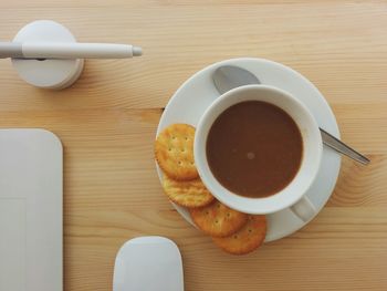 Coffee cup on table