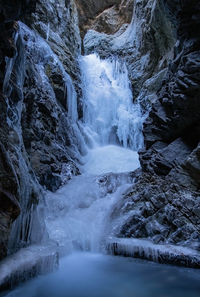 Scenic view of waterfall