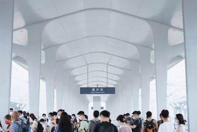 Group of people waiting in bus