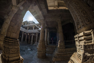 Architectural columns in temple