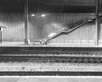 Railroad tracks at railroad station