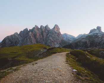 Scenic view of mountains against clear sky