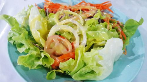 Close-up of salad served in plate