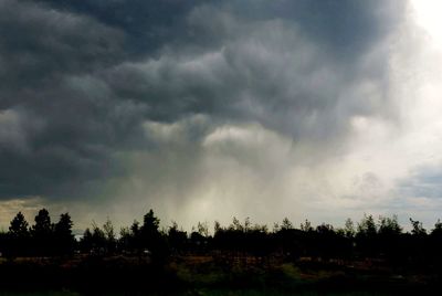 Scenic view of dramatic sky over land