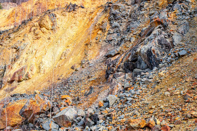 Old abandoned copper and gold surface mine in apuseni mountains, romania