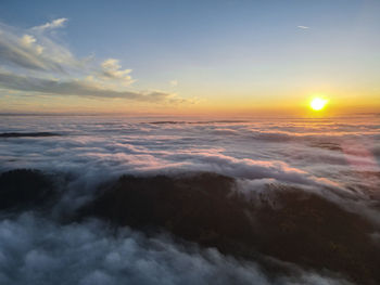 Scenic view of cloudscape against sky during sunset
