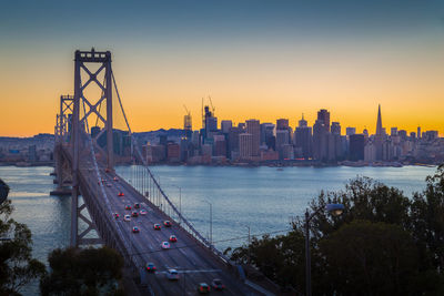 Bridge over river in city