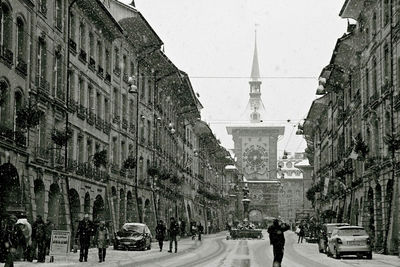 City street with buildings in background