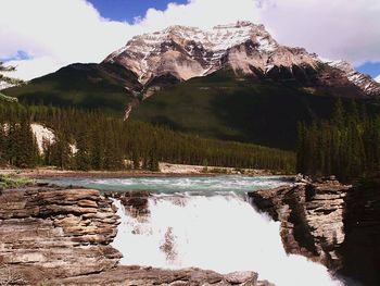 Scenic view of rocky mountains