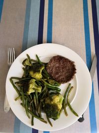 High angle view of meal served in plate