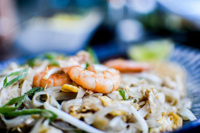 Close-up of meal served in plate