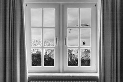 Close-up of closed window of house