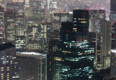 Illuminated cityscape at night