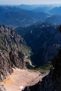 High angle view of rocks and mountains