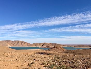 Scenic view of desert against sky